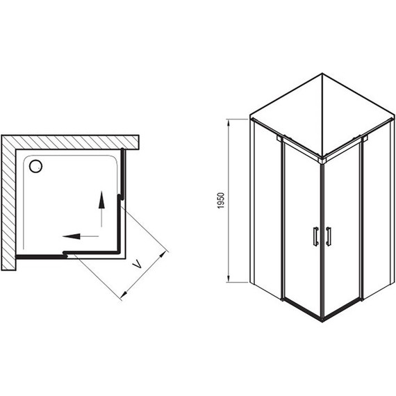 Душевое ограждение Ravak Matrix MSRV4 80 см 1WV44U00Z1 сатин/прозрачное фото 9