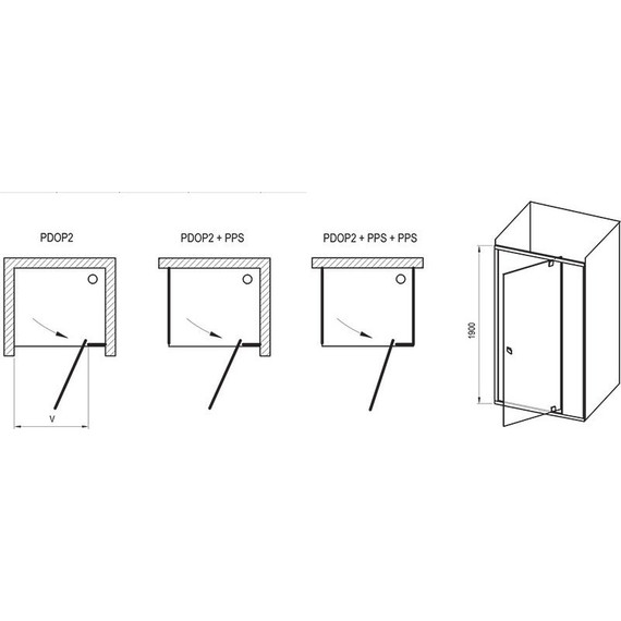 Душевое ограждение Ravak Pivot PPS+PDOP2 90х120 см, белый/прозрачное - 7 Душевое ограждение Ravak Pivot PPS+PDOP2 90х120 см, белый/прозрачное фото 7