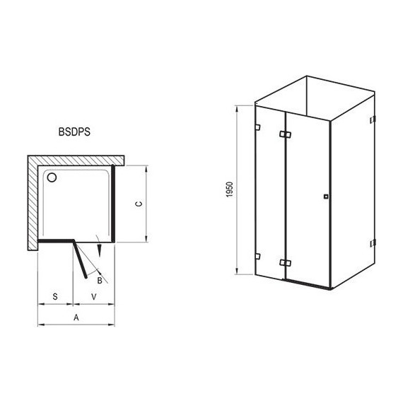 Душевое ограждение Ravak Brilliant BSDPS 80x80 см 0UP44A00Z1 R хром/прозрачное фото 7