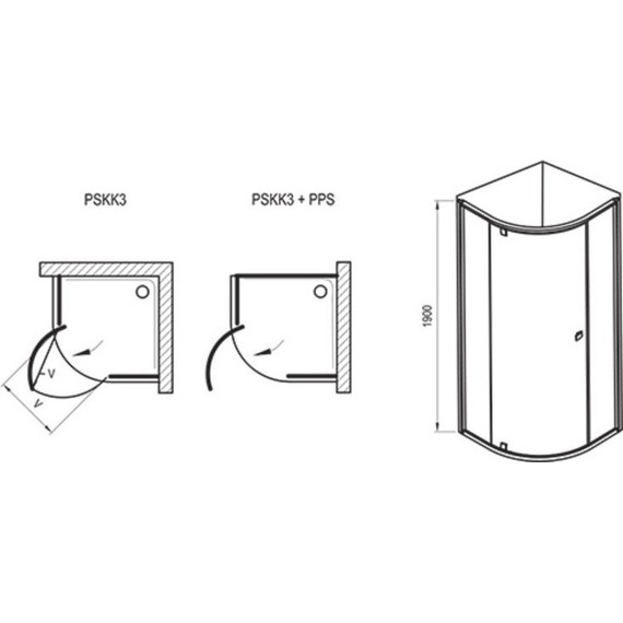 Душевое ограждение Ravak Pivot PSKK3 80 см 37644C00Z1 алюминий/прозрачное - 6 Душевое ограждение Ravak Pivot PSKK3 80 см 37644C00Z1 алюминий/прозрачное фото 6