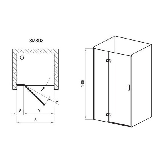 Душевое ограждение Ravak SmartLine SMSD2+SMPS 100x100 см R, хром/прозрачное фото 6