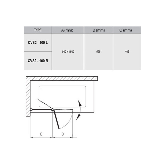 Шторка для ванны Ravak Chrome CVS2 100 см 7QRA0100Z1 R белый/прозрачное фото 5