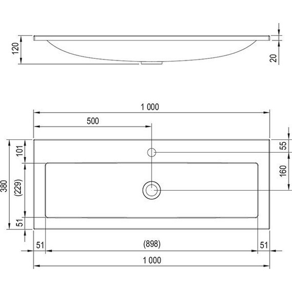 Умывальник Ravak Clear 100 см XJJ01110000 - 11 Умывальник Ravak Clear 100 см XJJ01110000 фото 11