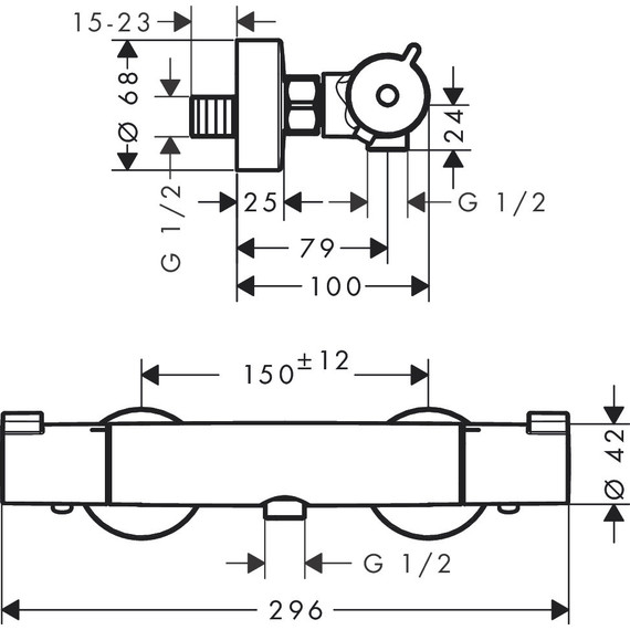 Смеситель для душа с термостатом Hansgrohe Ecostat 1001 CL 13211000 фото 7