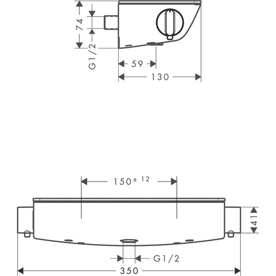 Смеситель для душа с термостатом Hansgrohe Ecostat Select 13161400, белый/хром фото 8