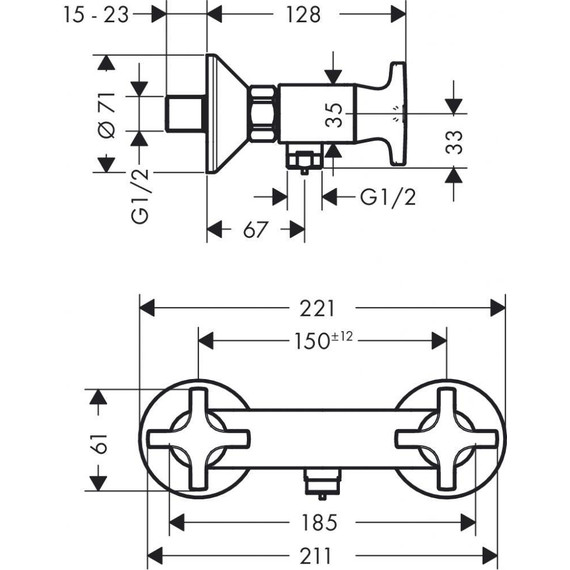 Смеситель для душа Hansgrohe Logis Classic 71260000 фото 4