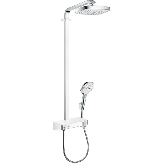 Душевая стойка с термостатом Hansgrohe Raindance Select E 300 2jet Showerpipe 27126400, белый/хром фото 