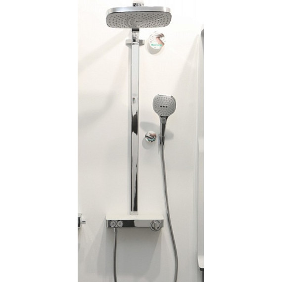 Душевая стойка с термостатом Hansgrohe Raindance Select E 300 2jet Showerpipe 27126400, белый/хром - 3 Душевая стойка с термостатом Hansgrohe Raindance Select E 300 2jet Showerpipe 27126400, белый/хром фото 3