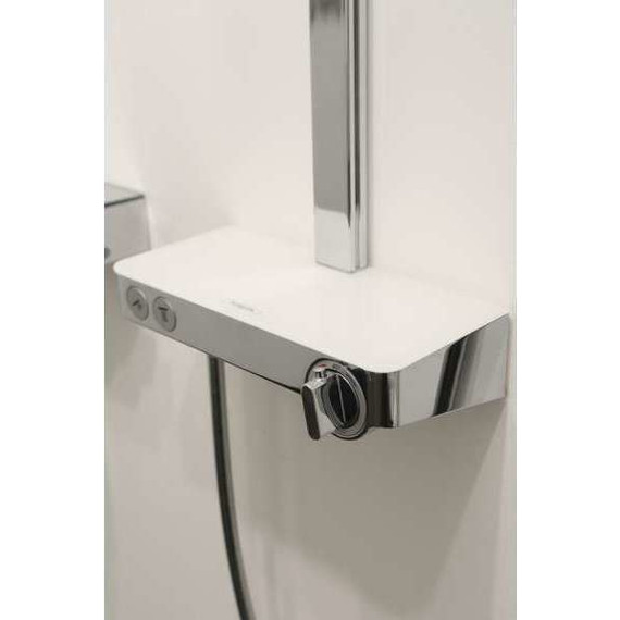 Душевая стойка с термостатом Hansgrohe Raindance Select E 300 2jet Showerpipe 27126400, белый/хром - 4 Душевая стойка с термостатом Hansgrohe Raindance Select E 300 2jet Showerpipe 27126400, белый/хром фото 4