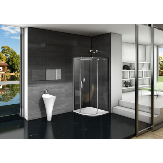 Душевое ограждение Bas Galaxy R-90-C-CH 90х90 см, хром/прозрачное - 2 Душевое ограждение Bas Galaxy R-90-C-CH 90х90 см, хром/прозрачное фото 2