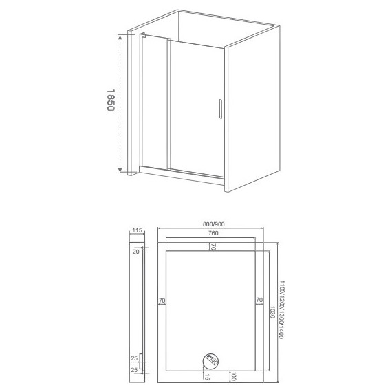 Душевая дверь Bas Mokka WTW-130-C-WE 130 см алюминий/прозрачное - 8 Душевая дверь Bas Mokka WTW-130-C-WE 130 см алюминий/прозрачное фото 8
