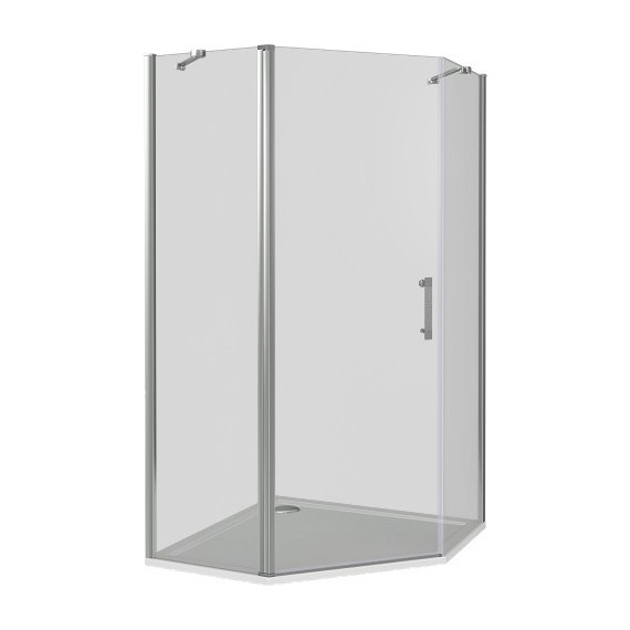 Душевое ограждение Bas Mokka PNT-100-C-WE 100х100 см, алюминий/прозрачное фото 