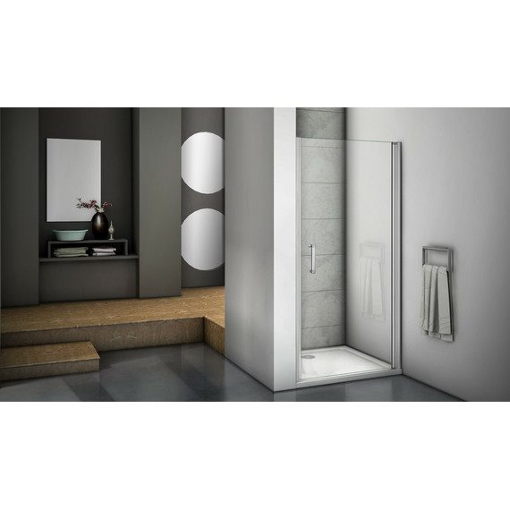 Душевая дверь Bas Mokka DR-80-C-WE 80 см алюминий/прозрачное - 5 Душевая дверь Bas Mokka DR-80-C-WE 80 см алюминий/прозрачное фото 5