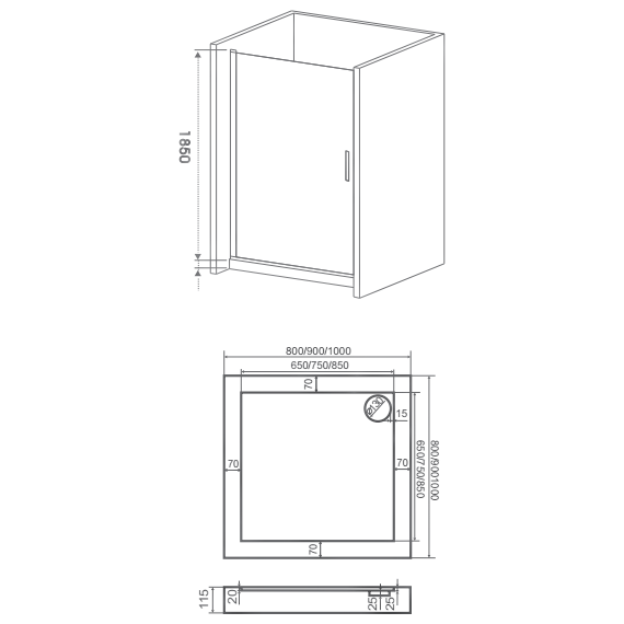 Душевая дверь Bas Mokka DR-80-C-WE 80 см алюминий/прозрачное - 7 Душевая дверь Bas Mokka DR-80-C-WE 80 см алюминий/прозрачное фото 7