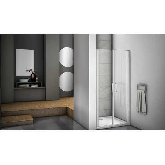 Душевая дверь Bas Mokka SD-90-C-WE 90 см алюминий/прозрачное - 5 Душевая дверь Bas Mokka SD-90-C-WE 90 см алюминий/прозрачное фото 5