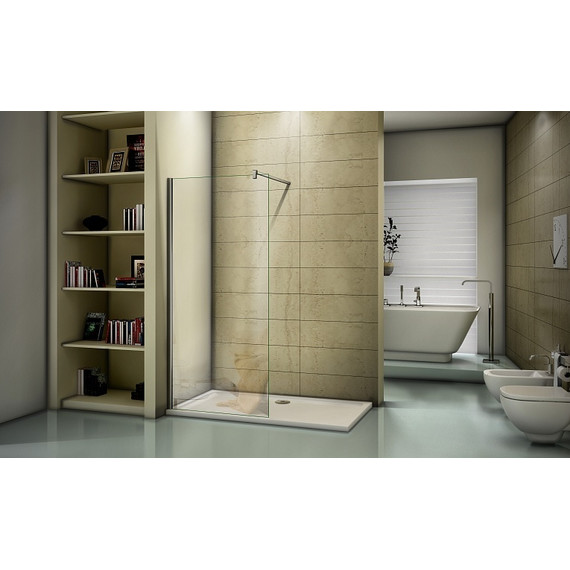 Душевая перегородка Bas Walk In SP-120-C-B 120 см чёрный/прозрачное - 2 Душевая перегородка Bas Walk In SP-120-C-B 120 см чёрный/прозрачное фото 2