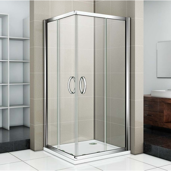 Душевое ограждение Bas Infinity CR-90-C-CH 90х90 см, хром/прозрачное фото 