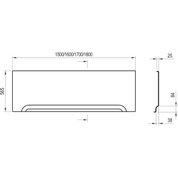 Панель фронтальная для ванны Ravak Domino A U 160 см CZ001S0A00 - 3 Панель фронтальная для ванны Ravak Domino A U 160 см CZ001S0A00 фото 3