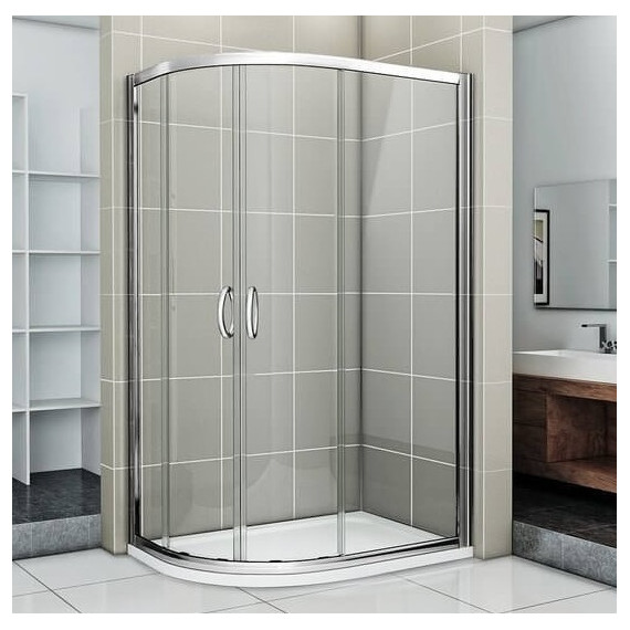 Душевое ограждение Bas Infinity R-120-C-CH 120х80 см, хром/прозрачное фото 
