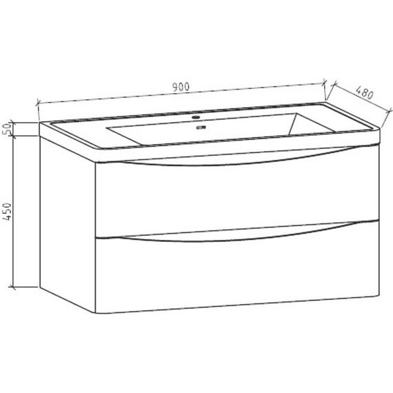 Тумба подвесная с раковиной BelBagno ANCONA-N-900-2C-SO-RW 90 см, темный дуб фото 6