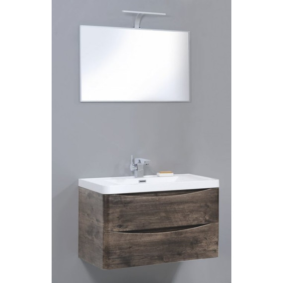 Тумба подвесная с раковиной BelBagno ANCONA-N-900-2C-SO-RW 90 см, темный дуб фото 3