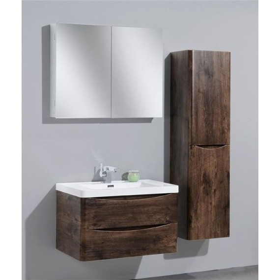 Тумба подвесная с раковиной BelBagno ANCONA-N-900-2C-SO-RW 90 см, темный дуб фото 2