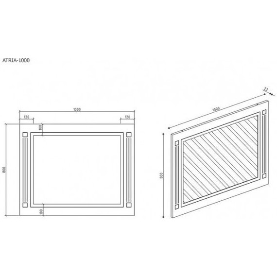 Зеркало BelBagno ATRIA-SPC-1000-NL 100 см, черный фото 3