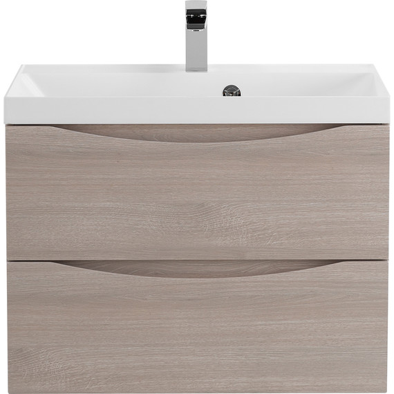 Тумба подвесная с раковиной BelBagno MARINO-600-2C-SO-RG-P 60 см, Rovere Grigio фото 