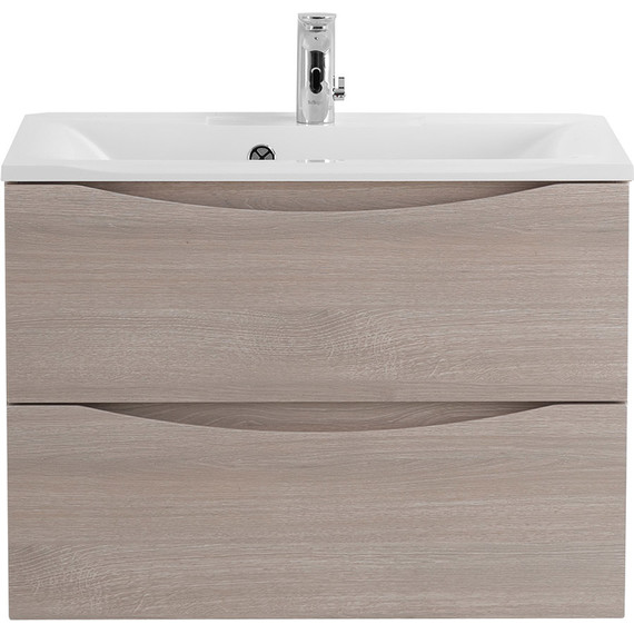 Тумба подвесная с раковиной BelBagno MARINO-650-2C-SO-RG-P 65 см, Rovere Grigio фото 