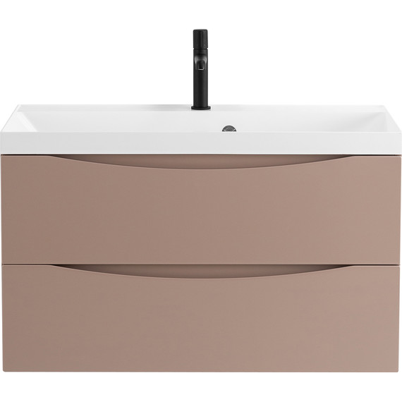 Тумба подвесная с раковиной BelBagno MARINO-800-2C-SO-CL-P 80 см, Cappuccino Lucido фото 