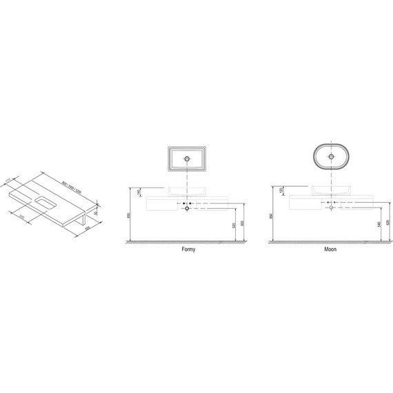Столешница Ravak Formy L 80 см X000000836, тёмный орех фото 11
