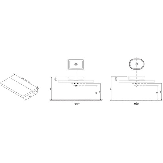 Столешница Ravak Formy l 120 см X000000841 фото 7