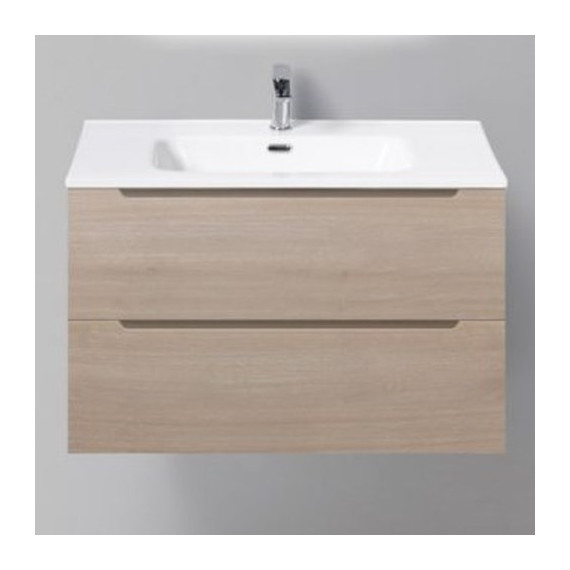 Тумба подвесная с раковиной BelBagno ETNA-800-2C-SO-RG-P 80 см, Rovere Grigio, Цвет фасада: Rovere Grigio фото 