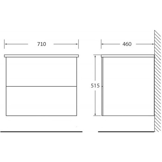 Тумба подвесная с раковиной BelBagno ETNA-700-2C-SO-RW-P 70 см, Rovere Moro, Цвет фасада: Rovere Moro - 3 Тумба подвесная с раковиной BelBagno ETNA-700-2C-SO-RW-P 70 см, Rovere Moro, Цвет фасада: Rovere Moro фото 3