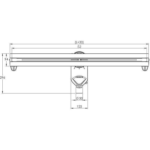 Трап Berges Wasserhaus Super Line 65 см 090181, нержавеющая сталь - 2 Трап Berges Wasserhaus Super Line 65 см 090181, нержавеющая сталь фото 2
