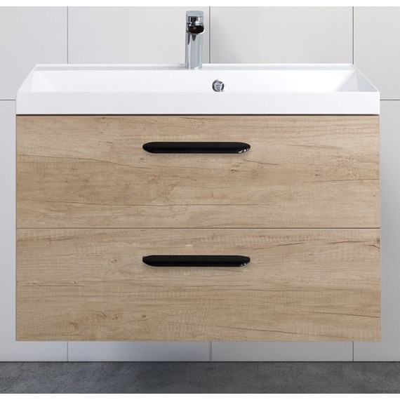 Тумба подвесная с раковиной BelBagno AURORA-800-2C-SO-RNN 80 см, Rovere Nebrasca Nature, Цвет фасада: Rovere Nebrasca Nature фото 