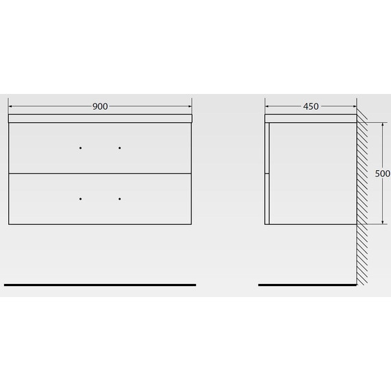 Тумба подвесная с раковиной BelBagno AURORA-900-2C-SO-BL 90 см, Bianco Lucido, Цвет фасада: Bianco Lucido фото 11