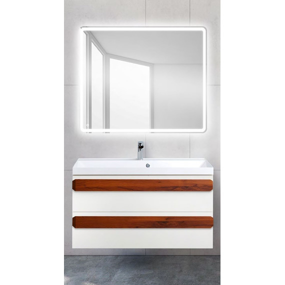 Тумба подвесная с раковиной BelBagno AURORA-900-2C-SO-BL 90 см, Bianco Lucido, Цвет фасада: Bianco Lucido фото 2
