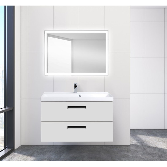 Тумба подвесная с раковиной BelBagno AURORA-900-2C-SO-BO 90 см, Bianco Opaco, Цвет фасада: Bianco Opaco фото 3