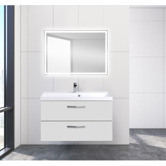 Тумба подвесная с раковиной BelBagno AURORA-900-2C-SO-BO 90 см, Bianco Opaco, Цвет фасада: Bianco Opaco фото 4