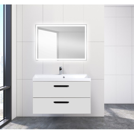 Тумба подвесная с раковиной BelBagno AURORA-900-2C-SO-BO 90 см, Bianco Opaco, Цвет фасада: Bianco Opaco фото 5