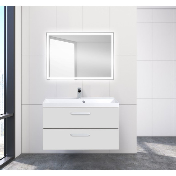 Тумба подвесная с раковиной BelBagno AURORA-900-2C-SO-BO 90 см, Bianco Opaco, Цвет фасада: Bianco Opaco фото 7