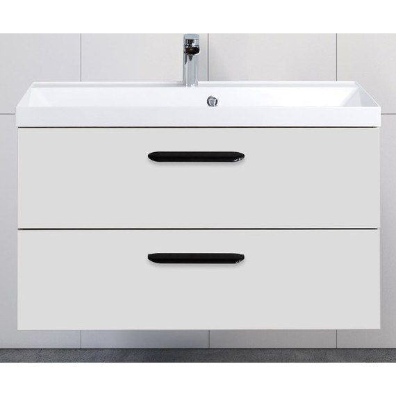 Тумба подвесная с раковиной BelBagno AURORA-900-2C-SO-BO 90 см, Bianco Opaco, Цвет фасада: Bianco Opaco фото 
