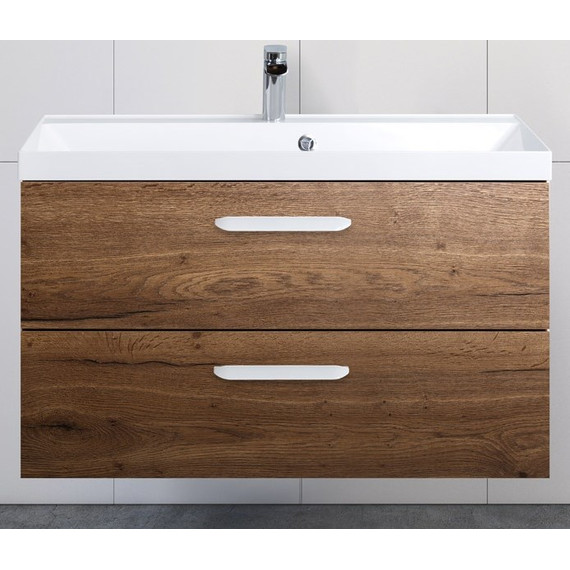 Тумба подвесная с раковиной BelBagno AURORA-900-2C-SO-RT 90 см, Rovere Tabacco, Цвет фасада: Rovere Tabacco фото 