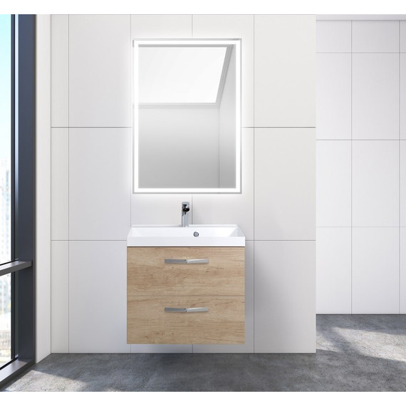 Тумба подвесная с раковиной BelBagno AURORA-600-2C-SO-RNN 60 см, Rovere Nebrasca Nature, Цвет фасада: Rovere Nebrasca Nature - 2 Тумба подвесная с раковиной BelBagno AURORA-600-2C-SO-RNN 60 см, Rovere Nebrasca Nature, Цвет фасада: Rovere Nebrasca Nature фото 2