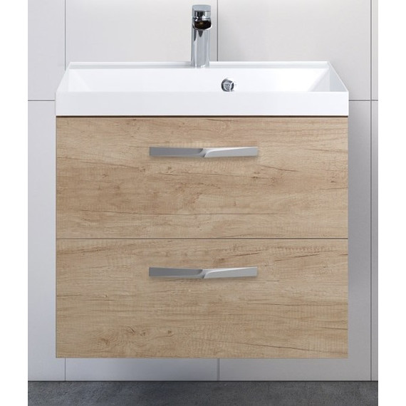 Тумба подвесная с раковиной BelBagno AURORA-600-2C-SO-RNN 60 см, Rovere Nebrasca Nature, Цвет фасада: Rovere Nebrasca Nature фото 