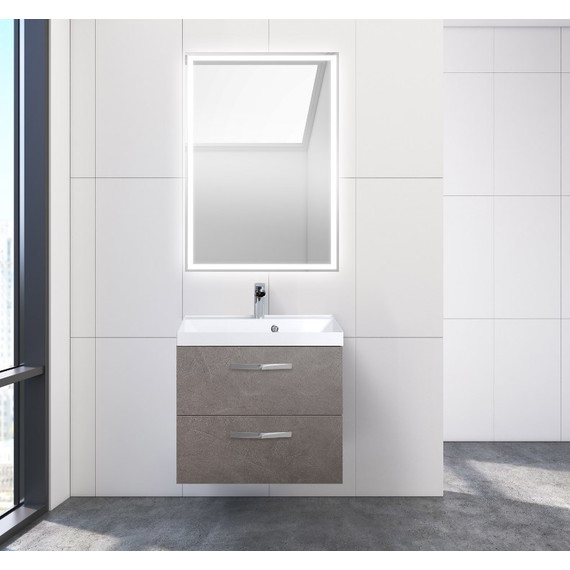 Тумба подвесная с раковиной BelBagno AURORA-600-2C-SO-PG 60 см, Pietra Grigio, Цвет фасада: Pietra Grigio - 2 Тумба подвесная с раковиной BelBagno AURORA-600-2C-SO-PG 60 см, Pietra Grigio, Цвет фасада: Pietra Grigio фото 2