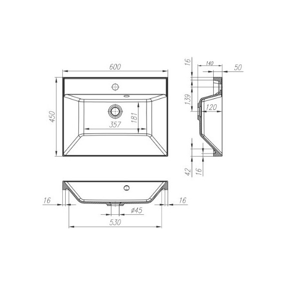 Тумба подвесная с раковиной BelBagno AURORA-600-2C-SO-PG 60 см, Pietra Grigio, Цвет фасада: Pietra Grigio - 9 Тумба подвесная с раковиной BelBagno AURORA-600-2C-SO-PG 60 см, Pietra Grigio, Цвет фасада: Pietra Grigio фото 9