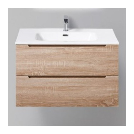 Тумба подвесная с раковиной BelBagno ETNA-800-2C-SO-WO-P 80 см, Rovere Bianco, Цвет фасада: Rovere Bianco фото 