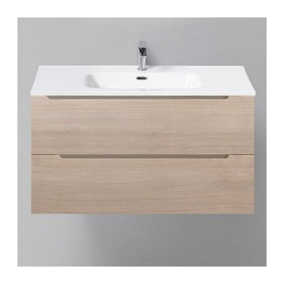 Тумба подвесная с раковиной BelBagno ETNA-900-2C-SO-RG-P 90 см, Rovere Grigio, Цвет фасада: Rovere Grigio фото 